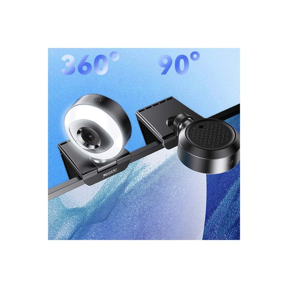 YESİDO KM20 2K 4MP LED AYDINLATMALI USB WEB KAMERA