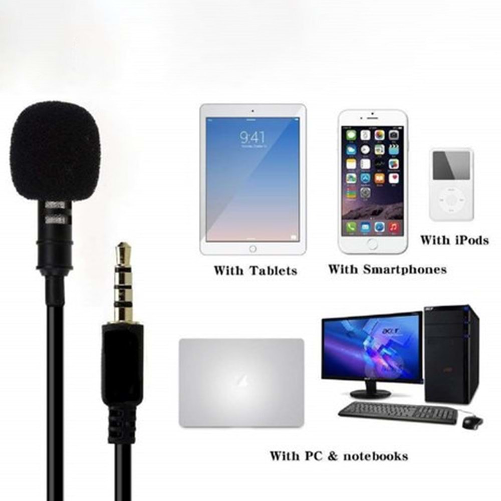 MAHTEX MX-J35 3.5MM 1.5 METRE MİKROFON