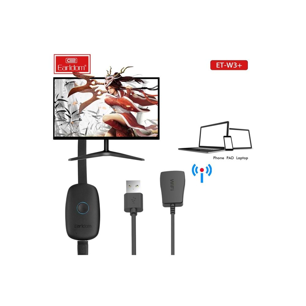 EARLDOM W3+ 4K KABLOSUZ GÖRÜNTÜ VE SES AKTARICI HDMI