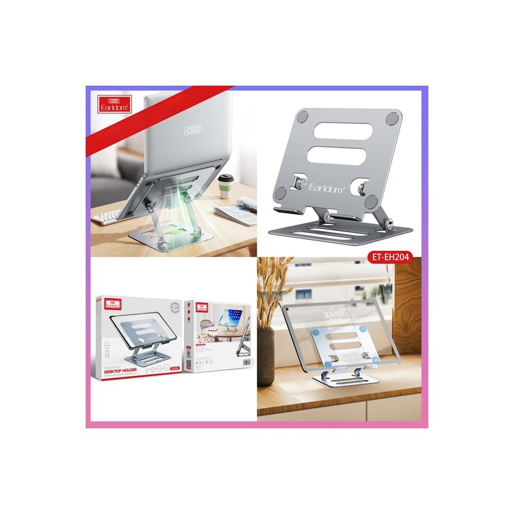 EARLDOM EH204 AYARLANABİLİR METAL LAPTOP VE TABLET STANDI