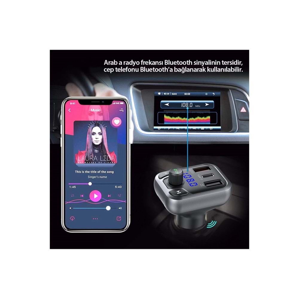 EARLDOM M63 20W BT 5.0 FM TRANSMİTTER