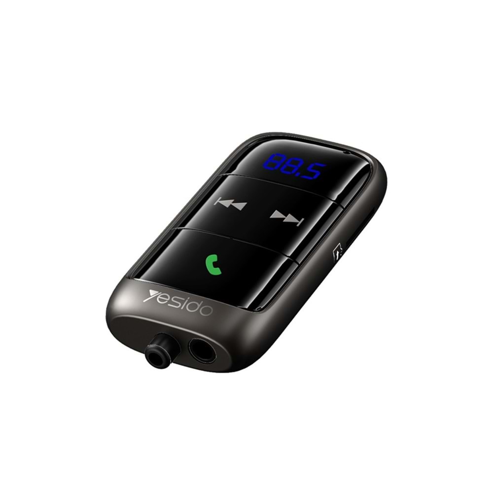 YESİDO YAU32 YAYLI USB KABLO ÇIKIŞLI BT 5.0 FM TRANSMİTTER