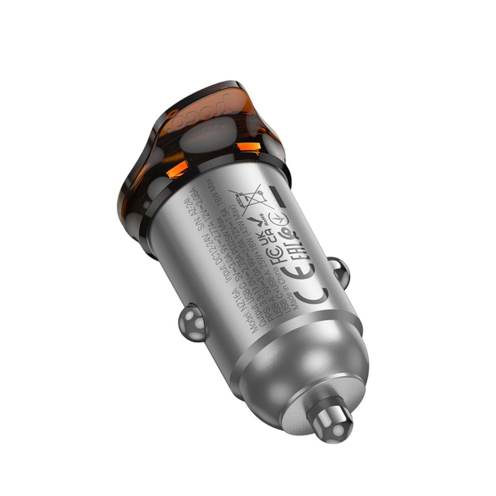 HOCO. NZ16A RİGOROUS 43W USB + PD HIZLI ARAÇ ŞARJ BAŞLIĞI