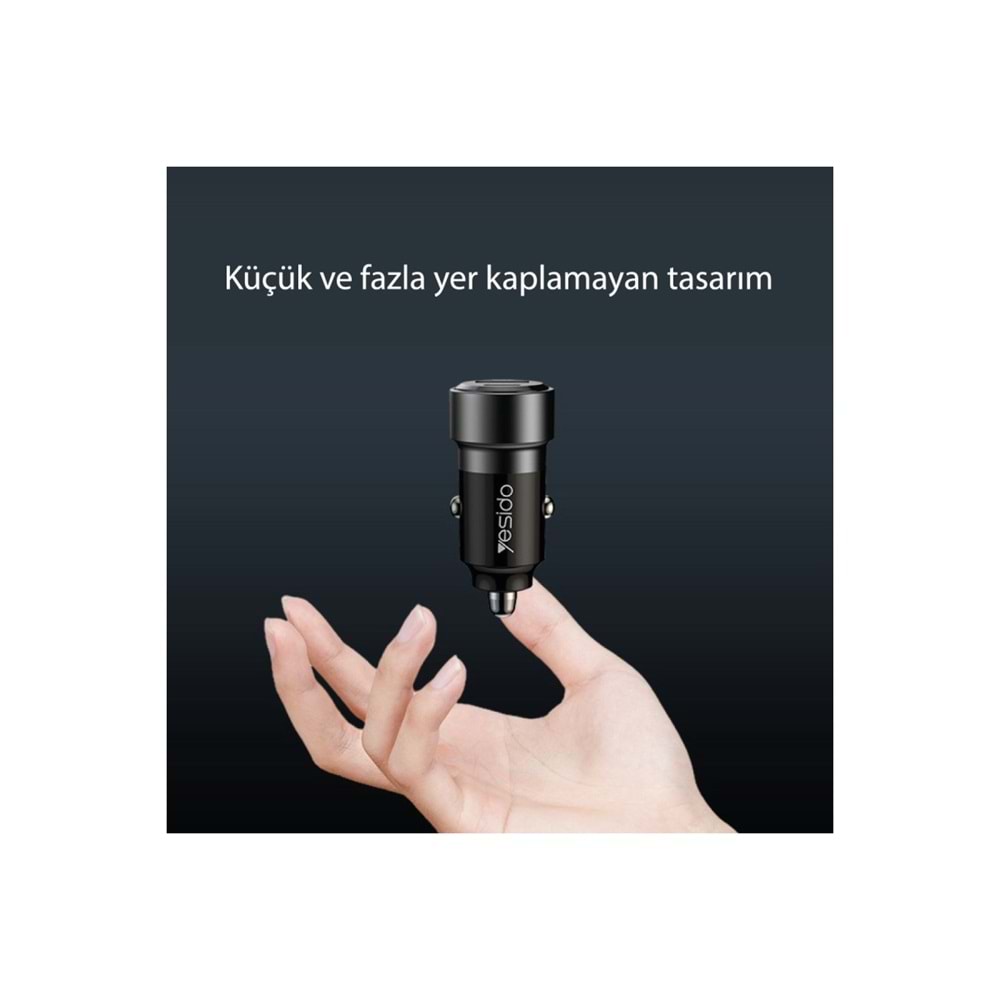 YESİDO Y55 60W USB + PD TYPE-C HIZLI ARAÇ ŞARJI