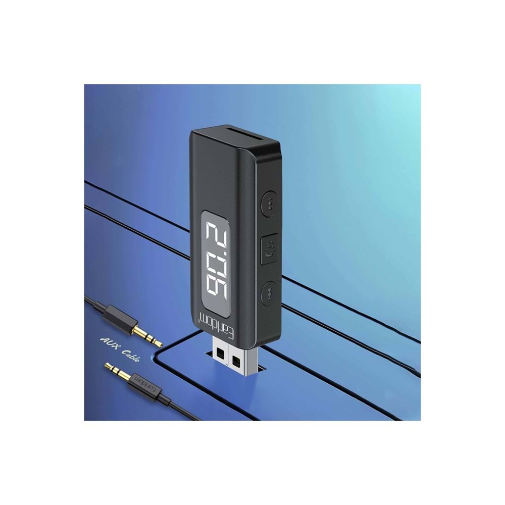 EARLDOM BR17 BT 5.3 SD KART VE AUX GİRİŞLİ USB FM TRANSMİTTER