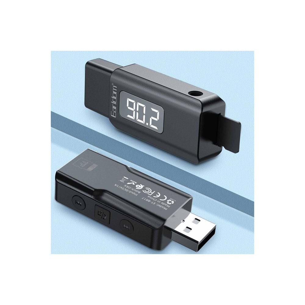 EARLDOM BR17 BT 5.3 SD KART VE AUX GİRİŞLİ USB FM TRANSMİTTER