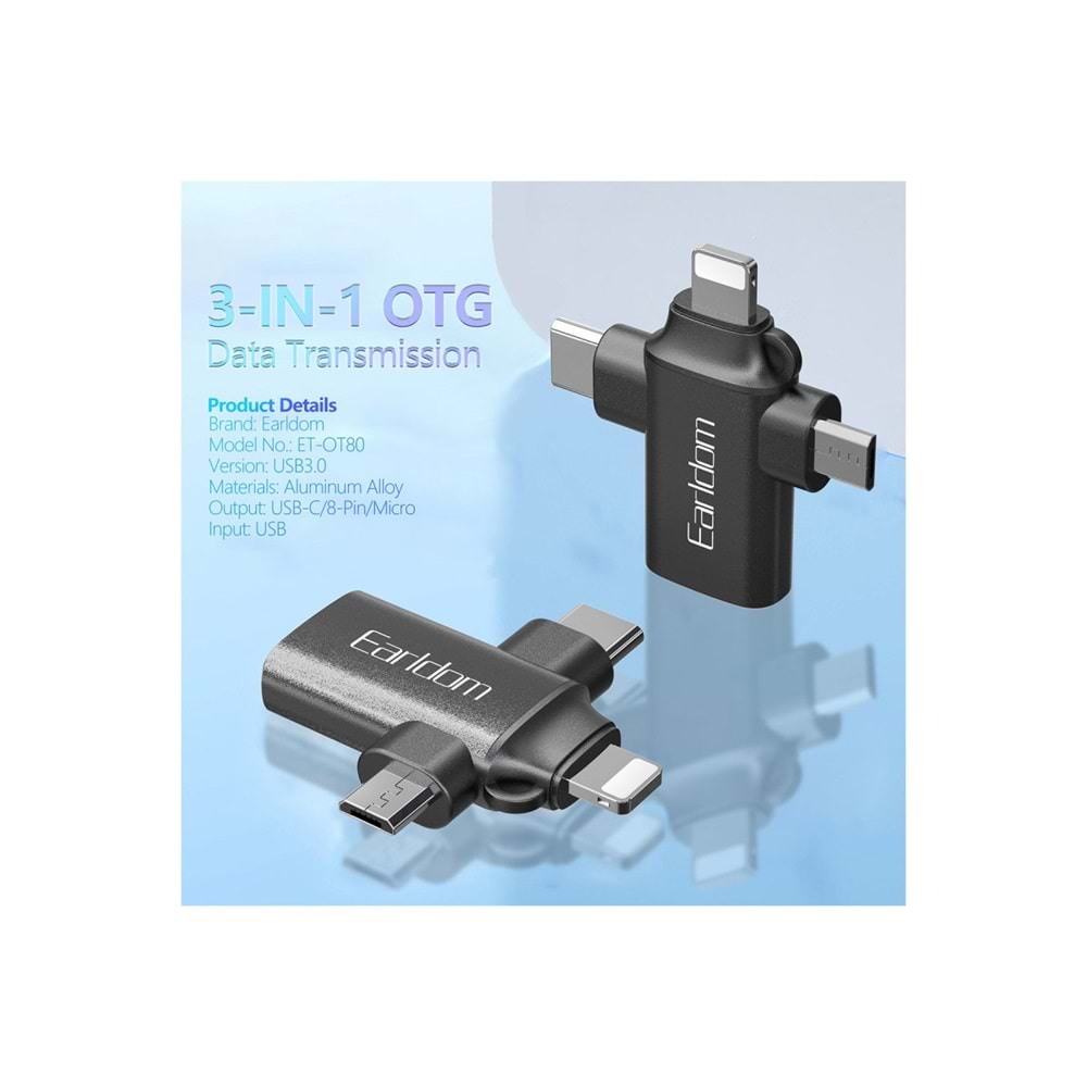 EARLDOM OT80 USB 3.0 3İN1 OTG DÖNÜŞTÜRÜCÜ