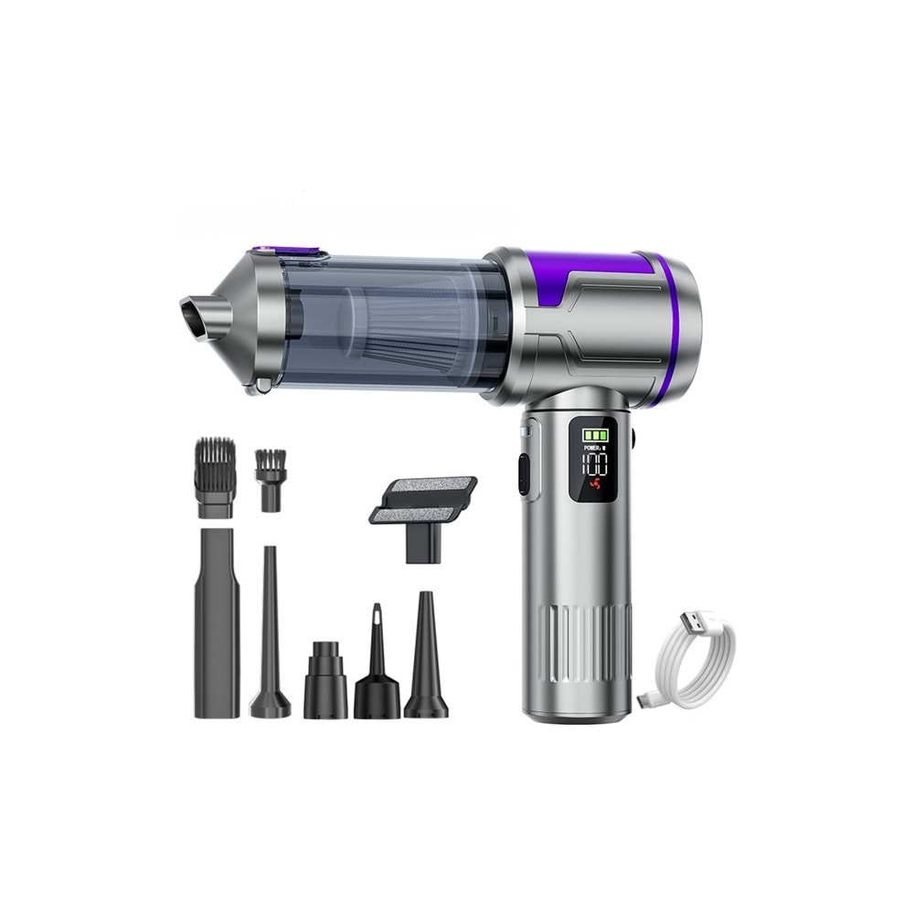 GULONY HL-161 DİJİTAL 1500MAH 22000PA ÇEKİM GÜCÜ KABLOSUZ MİNİ SÜPÜRGE