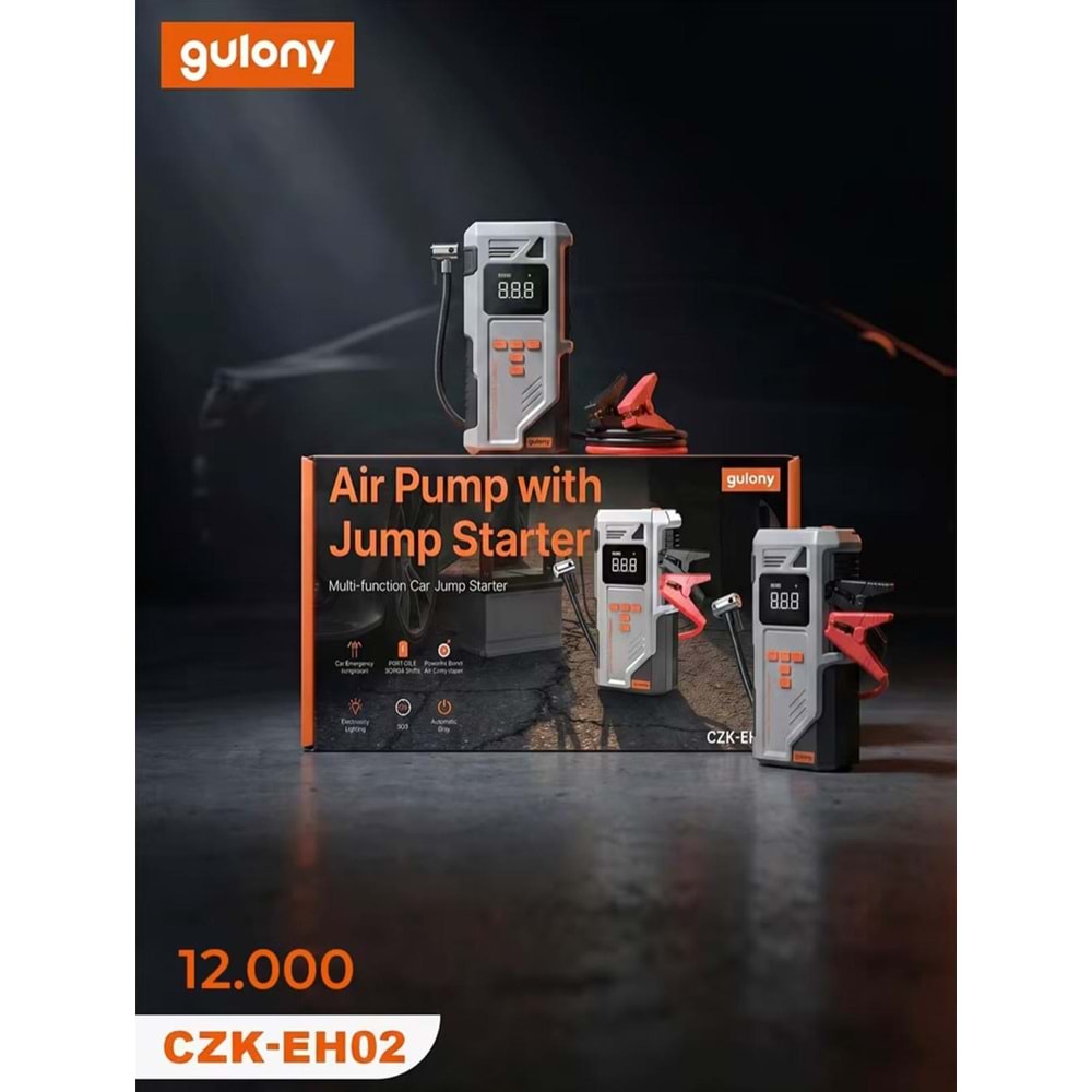 GULONY CZK-EH02 100W 12000MAH AKÜ TAKVİYE + LASTİK ŞİŞİRME POWER BANK