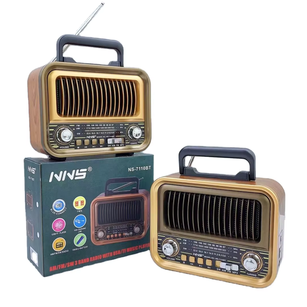 NNS NS-7110BT USB/SD/AM/FM BLUETOOTH NOSTALJİK RADYO 1200MAH