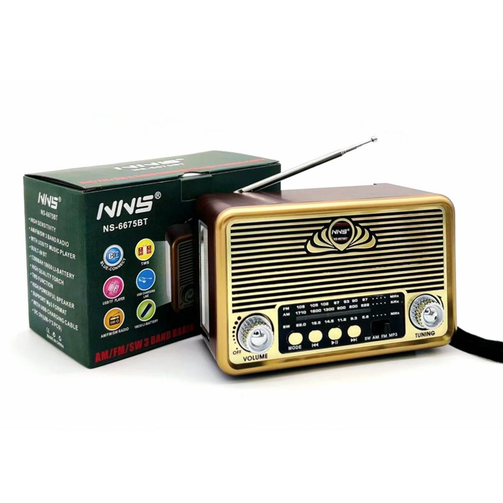 NNS NS-6675BT USB/SD/AM/FM BLUETOOTH NOSTALJİK RADYO 1200MAH