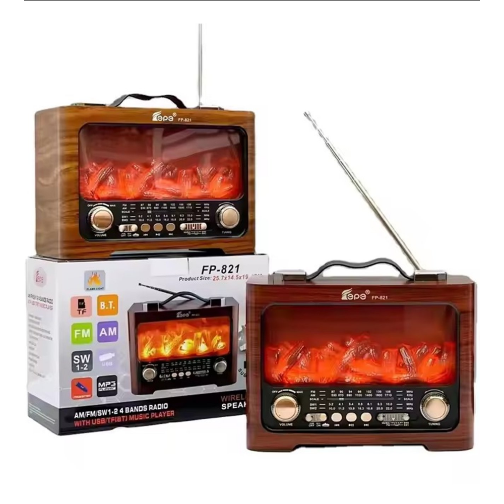 EPE FP-821 USB/SD/AM/FM BLUETOOTH ŞÖMİNE EFEKTLİ NOSTALJİK RADYO