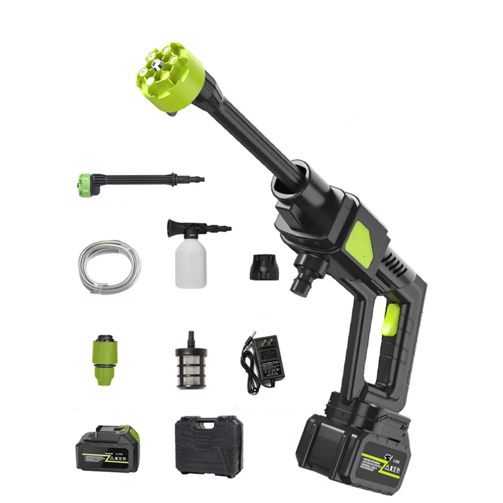 CARBOON CAR-8100 20000RPM BASINÇLI ENJEKSİYON 6500MAH 21V ÇİFT BATARYALI KABLOSUZ ARAÇ YIKAMA SU TABANCASI 150W