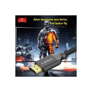 EARLDOM W26 3M 4K ALTIN UÇLU HASIR HDMI KABLO