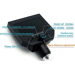 MAHTEX 1-600X 1080P 4.3 İNC EKRAN 3.6MP KAMERALI MİKROSKOP