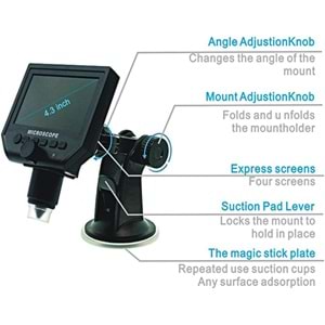 MAHTEX 1-600X 1080P 4.3 İNC EKRAN 3.6MP KAMERALI MİKROSKOP