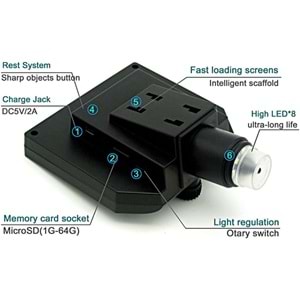 MAHTEX 1-600X 1080P 4.3 İNC EKRAN 3.6MP KAMERALI MİKROSKOP