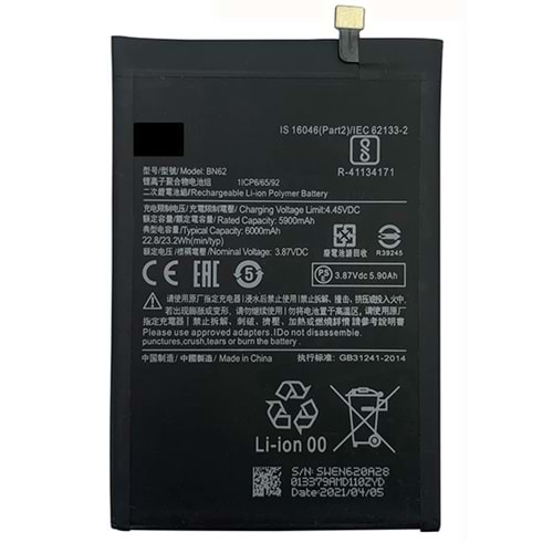 REDMİ NOTE 9 4G/REDMİ 9T BN62 PREMİUM BATARYA