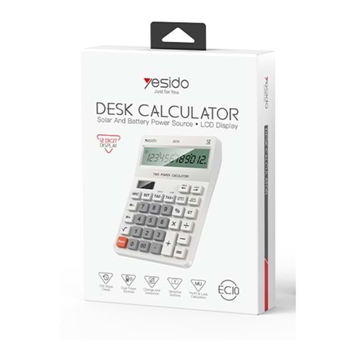 YESİDO EC10 GÜNEŞ ENERJİLİ HESAP MAKİNESİ