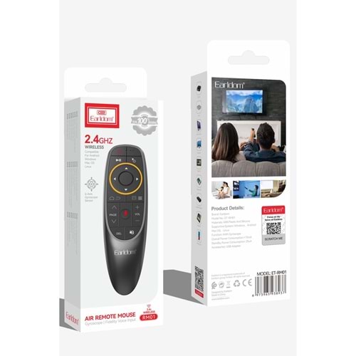 EARLDOM RM01 SESLİ KOMUT VE FARE ÖZELLİKLİ 2.4GHZ KABLOSUZ KUMANDA