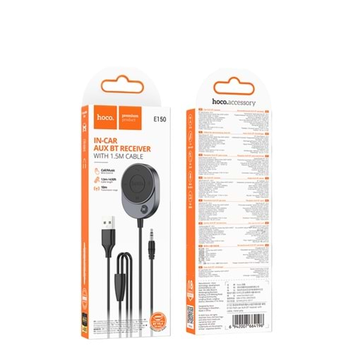 HOCO. E150 TAK ÇALIŞTIR AUX BT 5.4 DÖNÜŞTÜRÜCÜ