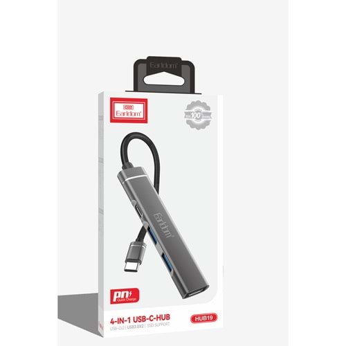 EARLDOM HUB19 4İN1 TYPE-C ŞARJ DESTEKLİ HUB DÖNÜŞTÜRÜCÜ