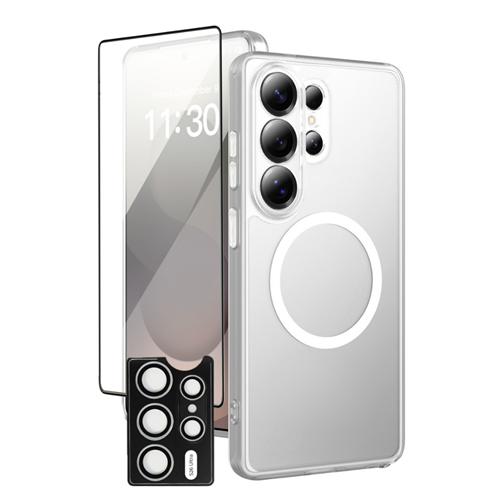 URR S26 ULTRA CRYSTAL 3İN1 LENS KORUYUCU/ŞEFFAF MAGSAFE KILIF/5D CAM SET