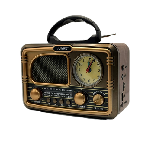NNS NS-7212BT USB/SD/AM/FM BLUETOOTH ANALOG SAATLİ NOSTALJİK RADYO 1200MAH