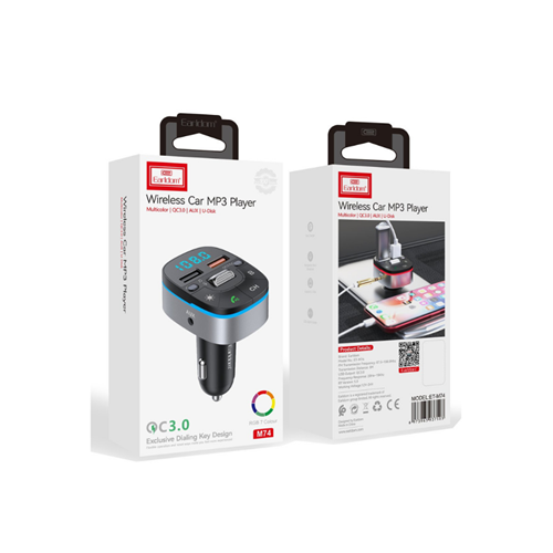 EARLDOM M74 USB QC3.0 BT 5.0 DİJİTAL EKRANLI FM TRANSMİTTER