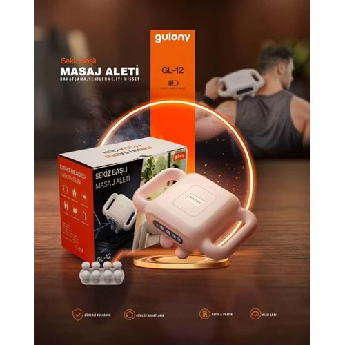 GULONY GL-12 15W 8 BAŞLI 9 MODLU 9 MOD HIZ AYARLI MASAJ ALETİ