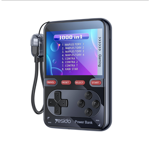YESİDO YP87 1000 OYUNLU DAHİLİ RETRO OYUN KONSOLLU 10000MAH PD 20W 22.W HIZLI POWER BANK