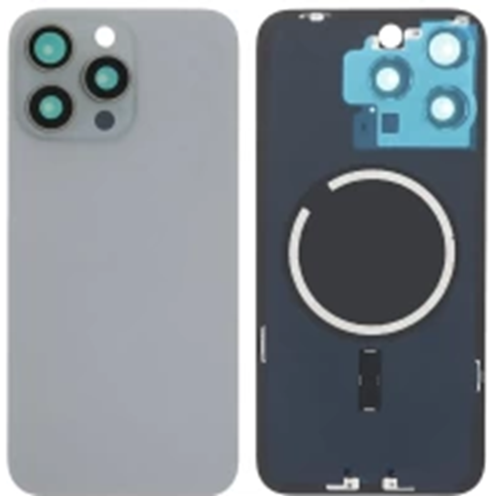 İP 15 PRO MAX ARKA KAPAK (LENSLİ ÇITALI) (GRİ)