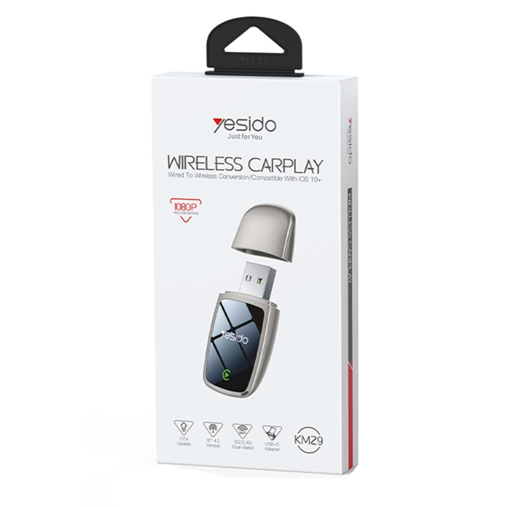 YESİDO KM29 2İN1 TYPE-C VE USB KABLOSUZ CARPLAY