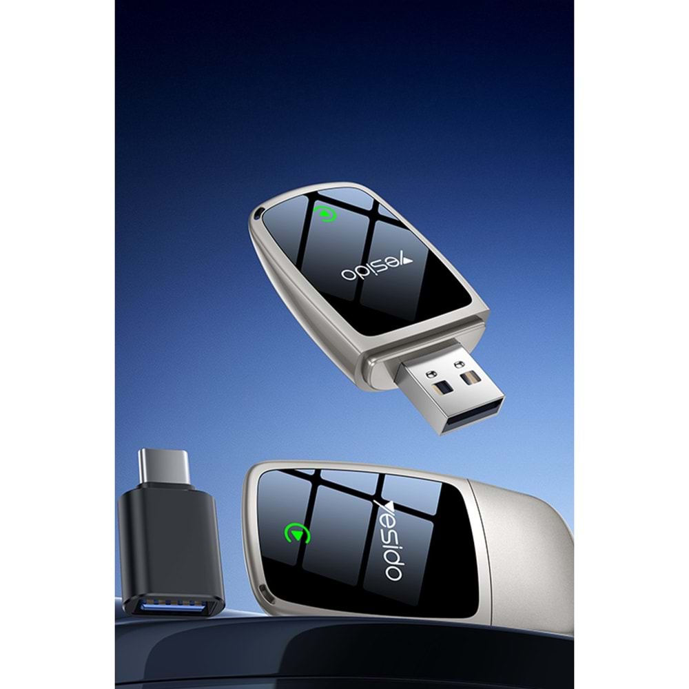 YESİDO KM29 2İN1 TYPE-C VE USB KABLOSUZ CARPLAY