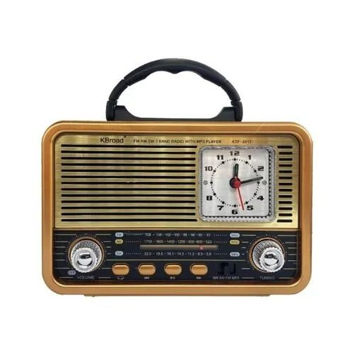 KBROD KT-2017 USB/SD/AM/FM BLUETOOTH ANALOG SAATLİ NOSTALJİK RADYO 5W